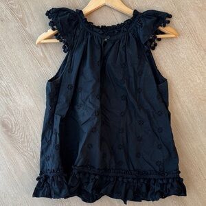 J Crew Ruffle Eyelet Top